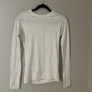 🍋Lululemon Textured White Long-Sleeve Top
